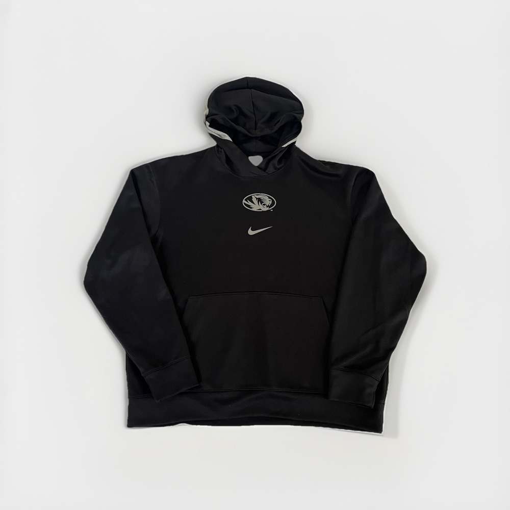Mizzou Hoodie Adult Large Black U. of Missouri Dri-fit Tigers Nike Center Swoosh
